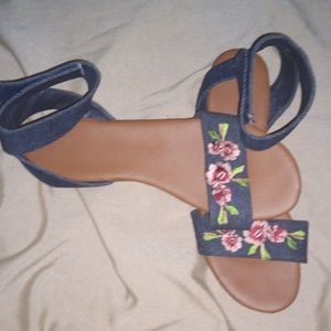 Womens Cute!! Denim ankle sandal